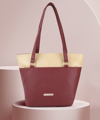 Caprese Women Maroon, Beige Tote