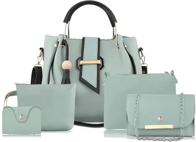 Women Craft Women Blue Handbag(Pack of: 3)