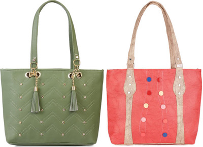 MSK Collection Women Green, Pink Messenger Bag(Pack of: 2)