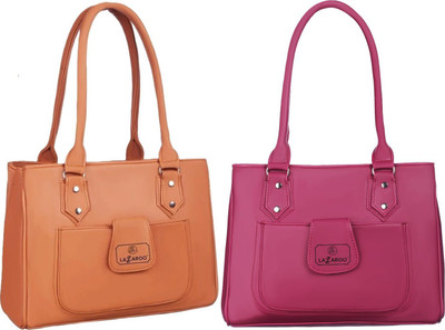 Lazzaroo Women Tan, Maroon Shoulder Bag(Pack of: 2)