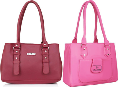 Lazzaroo Women Red, Pink Shoulder Bag(Pack of: 2)