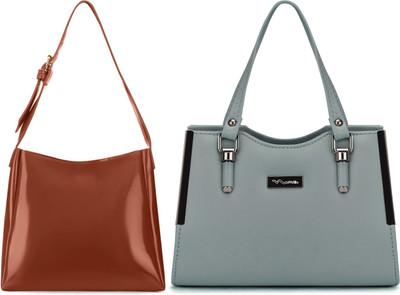 Trendycraft Women Tan, Green Shoulder Bag(Pack of: 2)