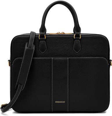 Miraggio Men & Women Black Messenger Bag