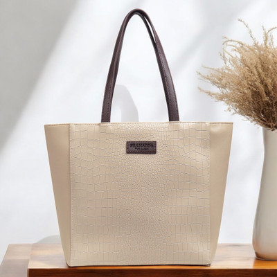 Pramadda Pure Luxury Women Beige Tote