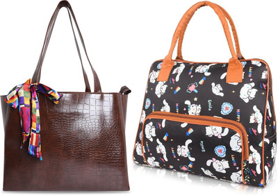 HBC Women Brown, Black Shoulder Bag(Pack of: 2)