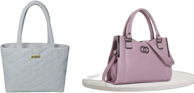 Nariox Women Pink, Grey Handbag(Pack of: 2)