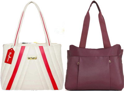 Reprox Women White, Maroon Messenger Bag(Pack of: 2)