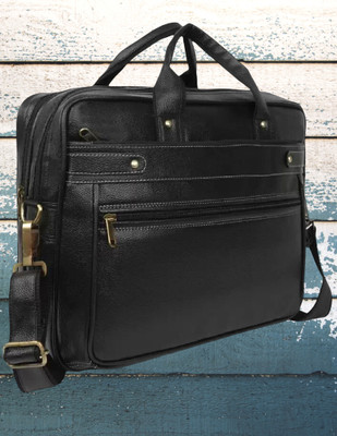 Shivra Men & Women Black Messenger Bag