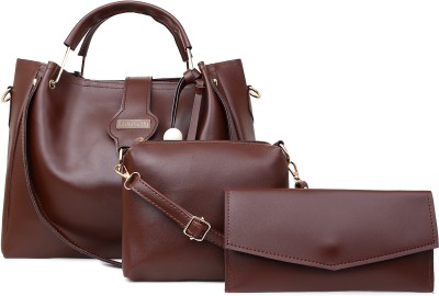 house of common Women Brown Tote(Pack of: 3)