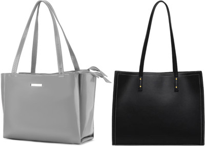 Trendycraft Women Grey, Black Shoulder Bag(Pack of: 2)
