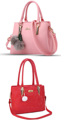 Plama Women Pink, Red Handbag