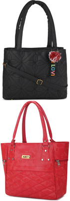 KSC Women Black, Red Handbag