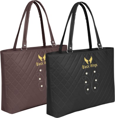 Black Wings Women Brown, Black Shoulder Bag(Pack of: 2)