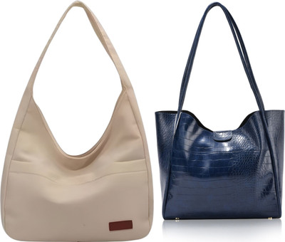 Trendycraft Women White, Blue Shoulder Bag(Pack of: 2)