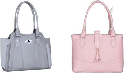 High Gravity Women Grey, Pink Hand-held Bag(Pack of: 2)
