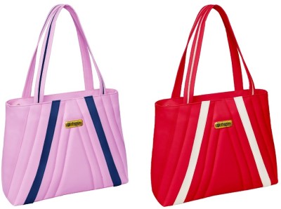 nf fashion Women Pink, Red Handbag(Pack of: 2)