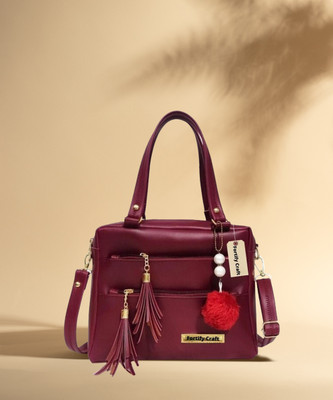 Fortify Craft Women Maroon Hand-held Bag