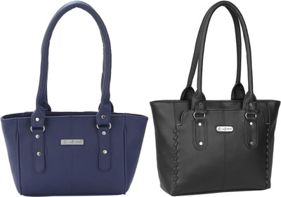Lazzaroo Women Blue, Black Shoulder Bag(Pack of: 2)
