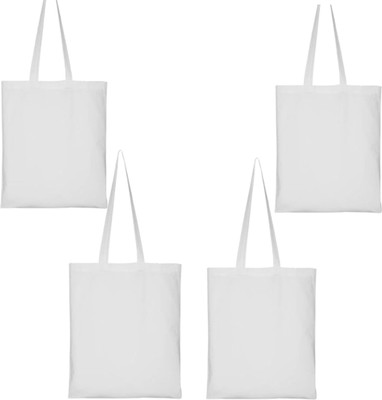 prageet Women White Tote(Pack of: 4)