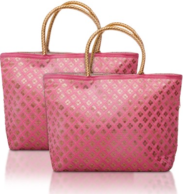 KUBER INDUSTRIES Women Pink Hand-held Bag(Pack of: 2)