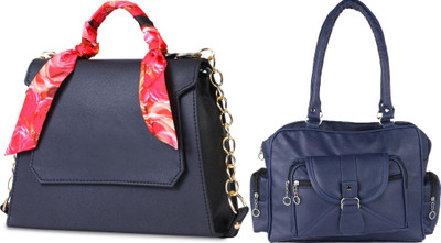 MSK Collection Women Black, Blue Messenger Bag(Pack of: 2)
