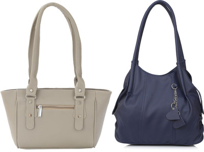 Lazzaroo Women Beige, Blue Shoulder Bag(Pack of: 2)