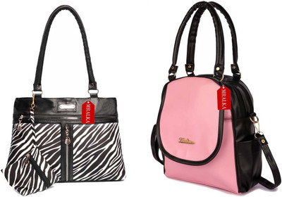 M R ALKA Women Pink, Black Messenger Bag(Pack of: 2)