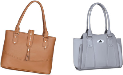 High Gravity Women Khaki, Khaki Handbag(Pack of: 2)