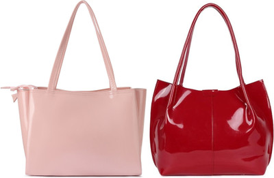 Trendycraft Women Pink, Red Shoulder Bag(Pack of: 2)