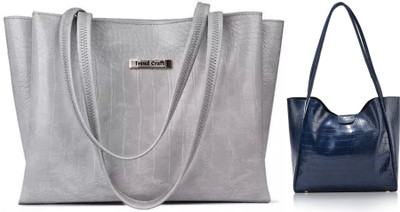 Trendycraft Women Grey, Blue Shoulder Bag(Pack of: 2)