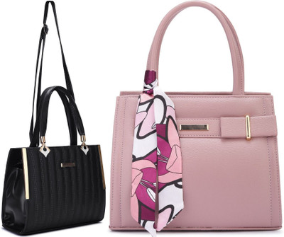 Trendycraft Women Black, Pink Satchel(Pack of: 2)