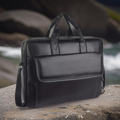 Shivra Men & Women Black Messenger Bag