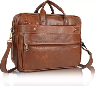 Trask Men & Women Tan Messenger Bag