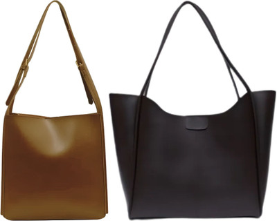 Trendycraft Women Brown, Black Shoulder Bag(Pack of: 2)