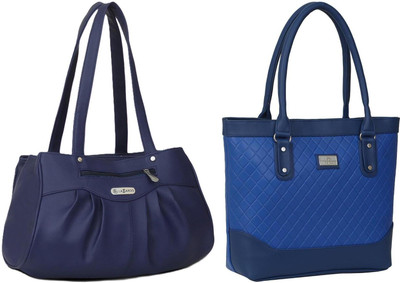 Lazzaroo Women Blue, Blue Shoulder Bag(Pack of: 2)