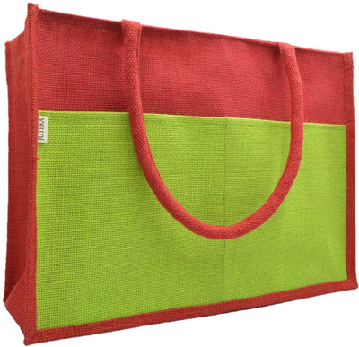JUTEKA Women Red, Green Tote