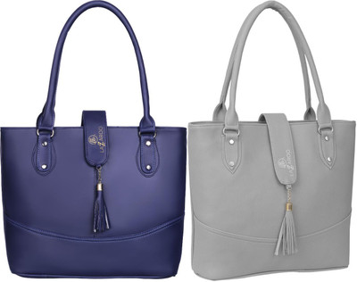 Lazzaroo Women Blue, Grey Shoulder Bag(Pack of: 2)