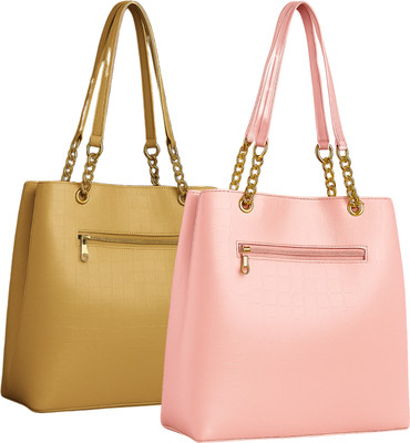 Vedara Women Tan, Pink Messenger Bag(Pack of: 2)