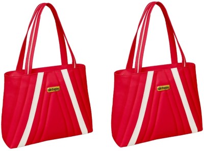 nf fashion Women Red Handbag(Pack of: 2)