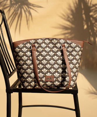 ZOUK Women Black, White Tote