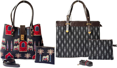 CRAFTWELL Women Multicolor Tote(Pack of: 4)