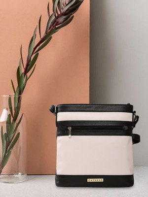 Caprese Men & Women Black Sling Bag