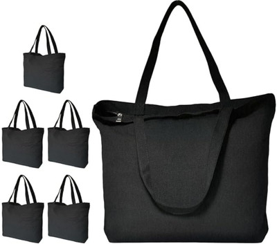 prageet Women Black Tote(Pack of: 5)
