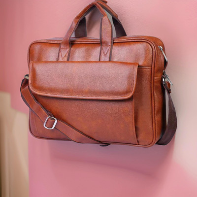 Shivra Men & Women Tan Messenger Bag