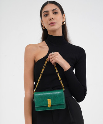 Miraggio Women Green Shoulder Bag