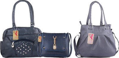 MSK Collection Women Blue, Blue, Grey Messenger Bag(Pack of: 3)