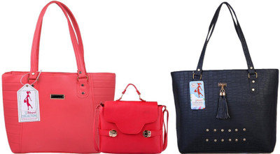 MSK Collection Women Pink, Pink, Black Messenger Bag(Pack of: 3)