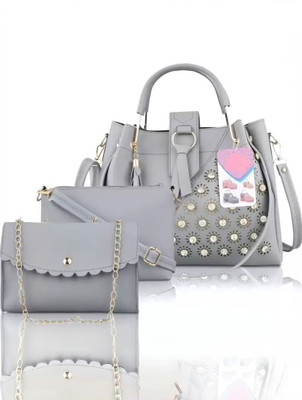 Abu fashion Women Grey Shoulder Bag(Pack of: 3)
