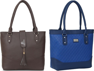Lazzaroo Women Brown, Blue Shoulder Bag(Pack of: 2)