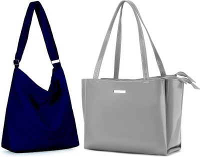 Trendycraft Women Grey, Blue Shoulder Bag(Pack of: 2)